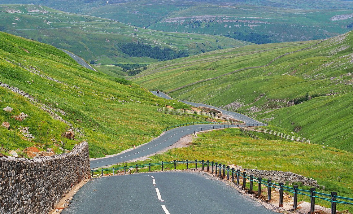 The Buttertubs Pass is a high road in the Yorkshire Dales, England