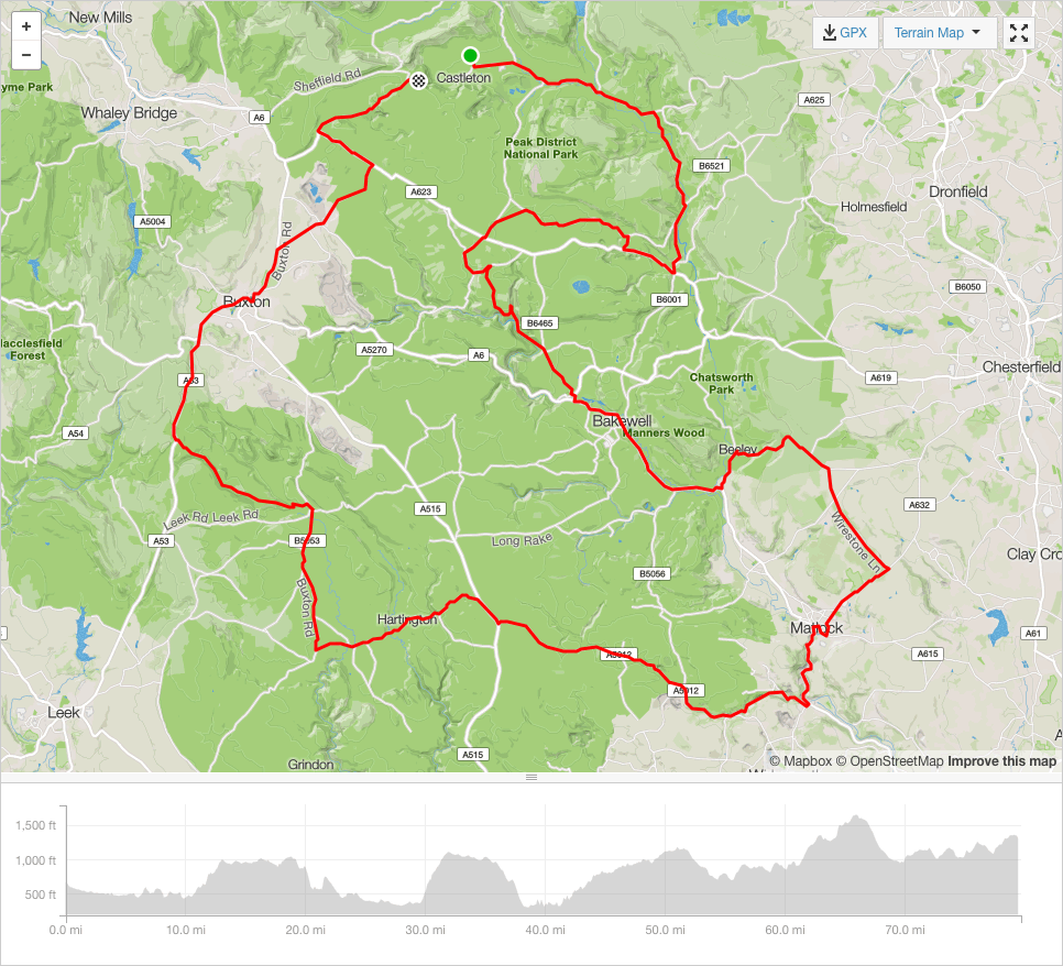 day 2 peak district frodsham wheelers route map