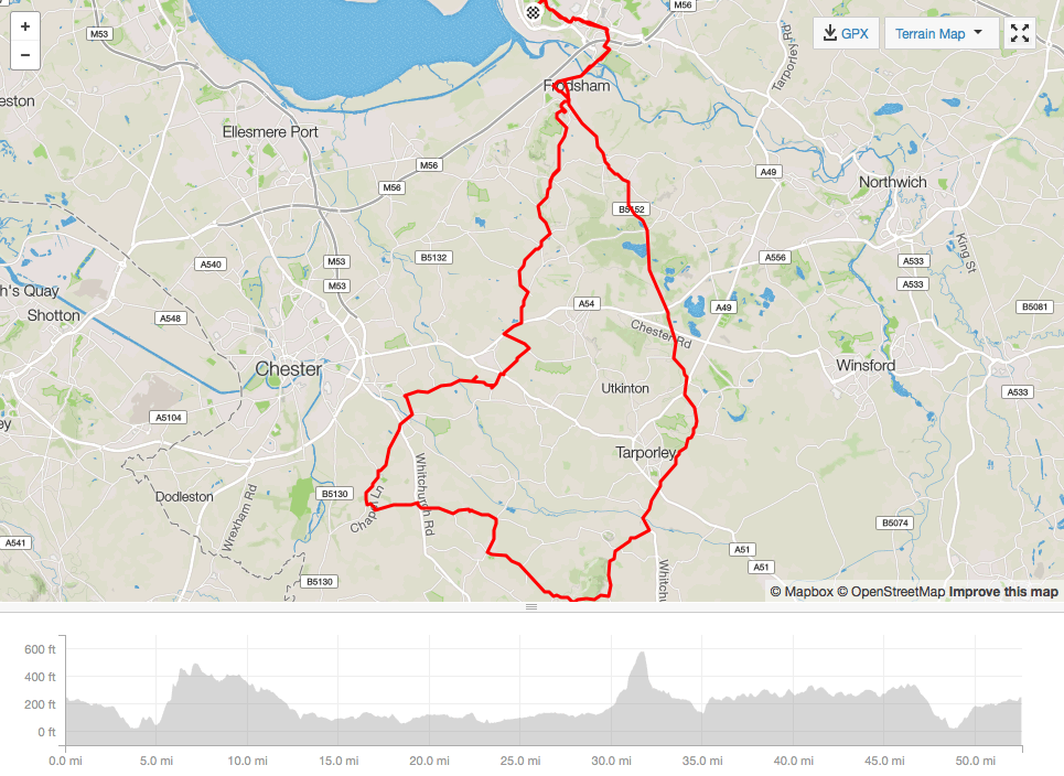 strava map 50 mile cheshire classic experience